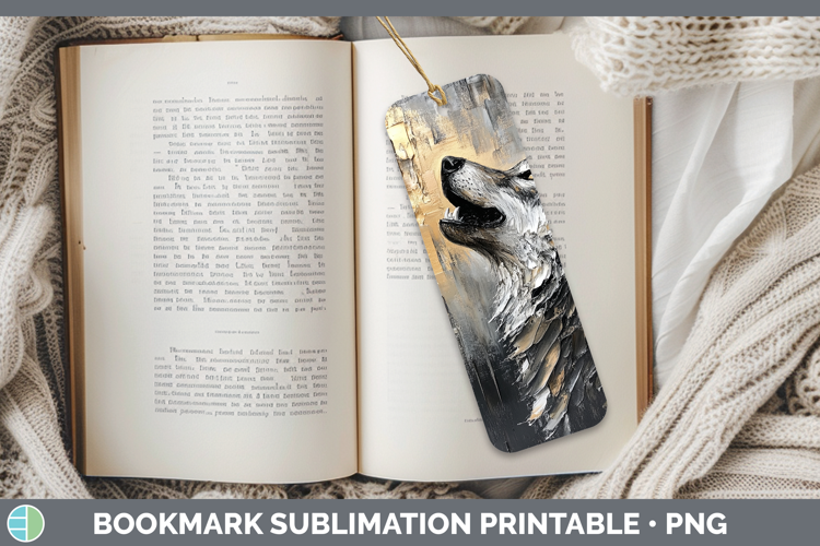 BS01 Thick Paint Wolf Bookmark Sublimation Printable Designs