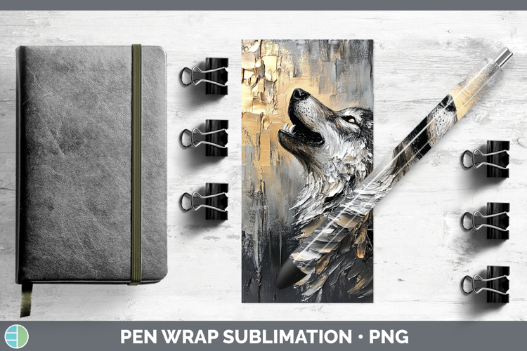 BS01 Thick Paint Wolf Pen Wrap Sublimation Pen Designs