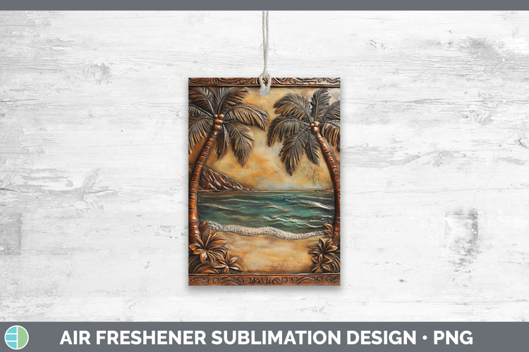 BS01 Tooled Leather Beach Air Freshener Sublimation Car Fres
