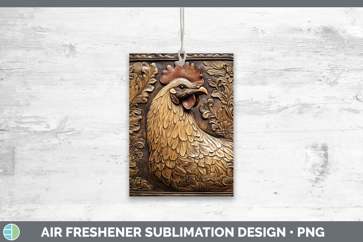 BS01 Tooled Leather Chicken Air Freshener Sublimation Car Fr