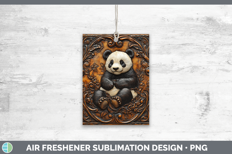 BS01 Tooled Leather Panda Air Freshener Sublimation Car Fres