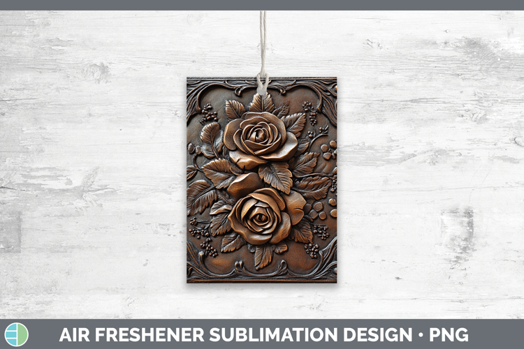 BS01 Tooled Leather Rose Air Freshener Sublimation Car Fresh