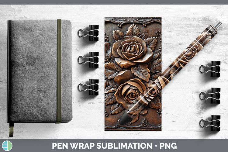 GorgeousBS01 Tooled Leather Pen Wrap design.