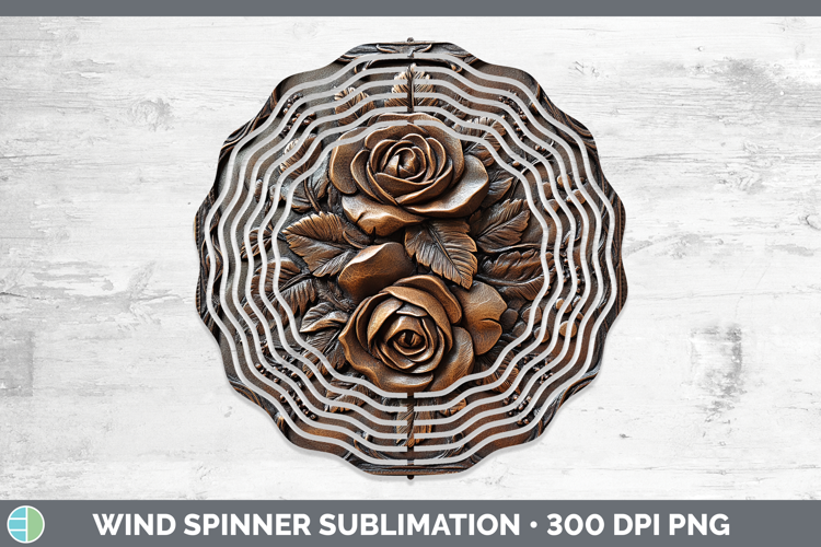 BS01 Tooled Leather Rose Wind Spinner Sublimation Spinner De