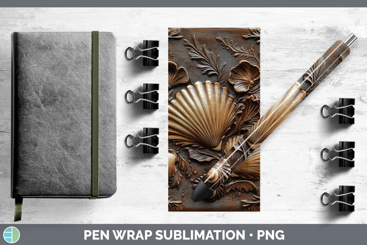 GorgeousBS01 Tooled Leather Pen Wrap design.
