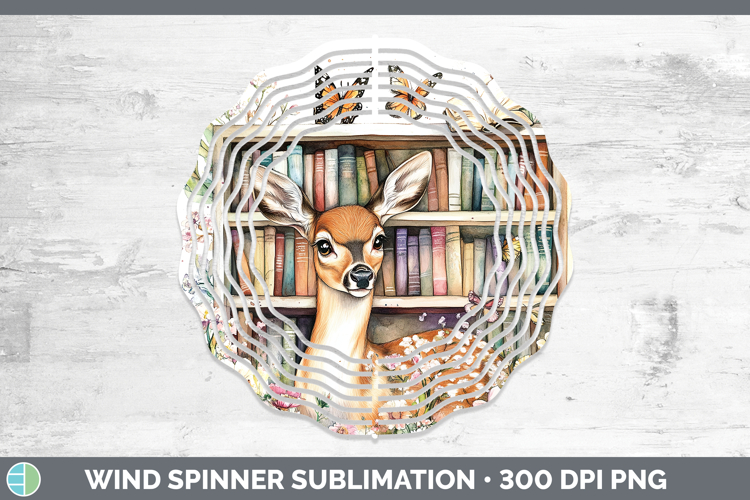 BS02 Bookshelf Deer Wind Spinner Sublimation Spinner Designs