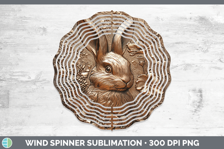 BS02 Copper Relief Bunny Wind Spinner Sublimation Spinner De
