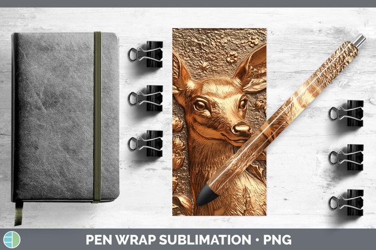 BS02 Copper Relief Deer Pen Wrap Sublimation Pen Designs