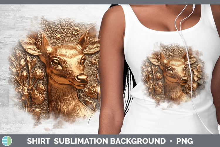 BS02 Copper Relief Deer Shirt Sublimation Sublimation Backgr