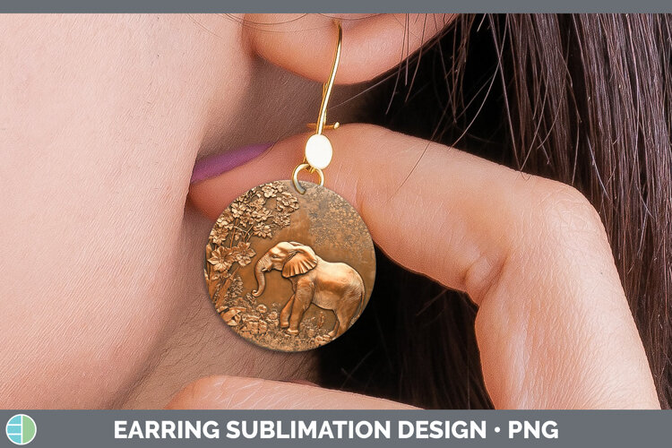 GorgeousBS02 Copper Relief Round Earrings design.