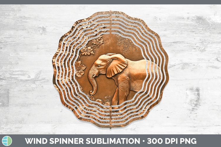 BS02 Copper Relief Elephant Wind Spinner Sublimation Spinner