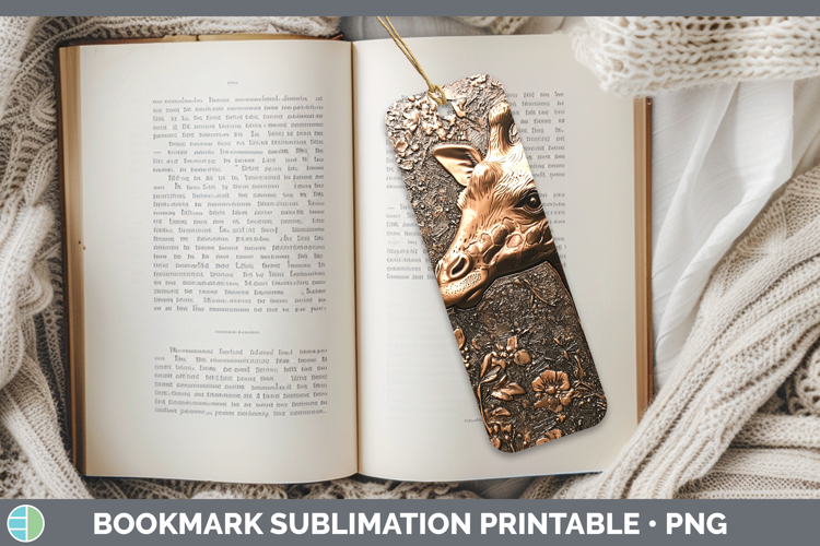 BS02 Copper Relief Giraffe Bookmark Sublimation Printable De