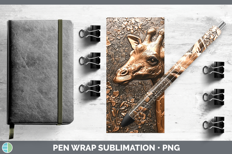 BS02 Copper Relief Giraffe Pen Wrap Sublimation Pen Designs
