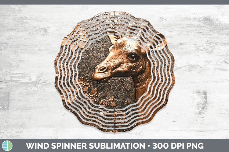 BS02 Copper Relief Giraffe Wind Spinner Sublimation Spinner