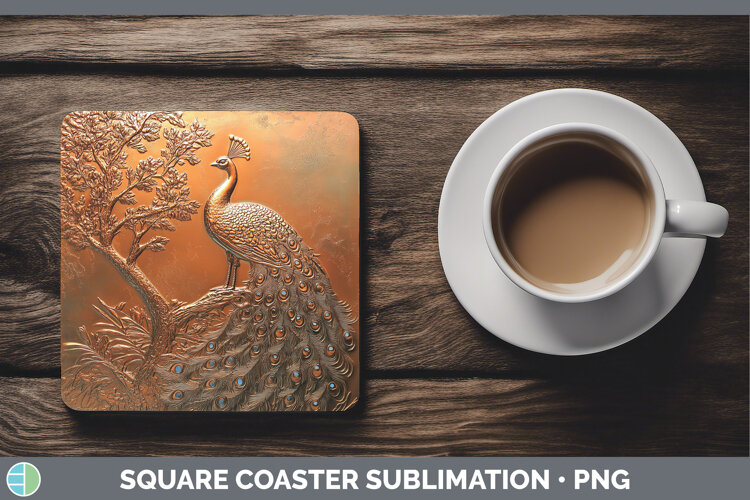 GorgeousBS02 Copper Relief Square Coaster design.