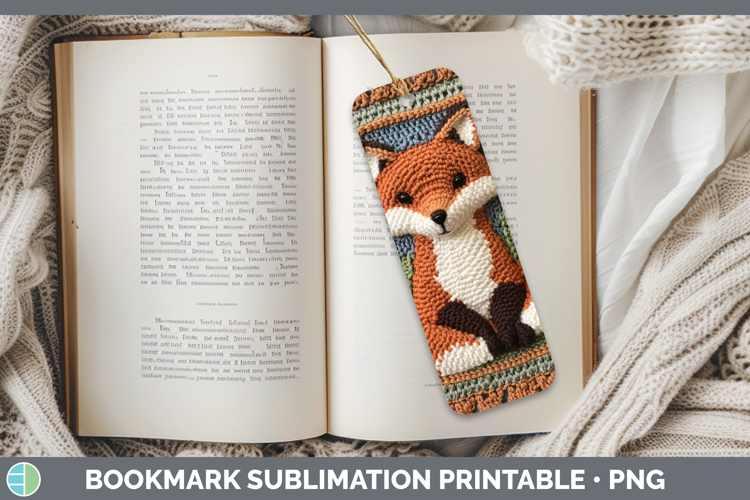 BS02 Crochet Fox Bookmark Sublimation Printable Designs