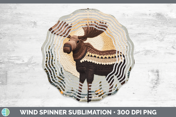 BS02 Crochet Moose Wind Spinner Sublimation Spinner Designs