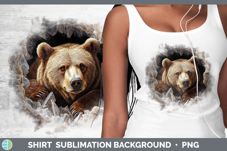 BS02 Geode Bear Shirt Sublimation Sublimation Background Des