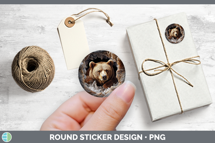 BS02 Geode Bear Stickers | Round Labels Designs