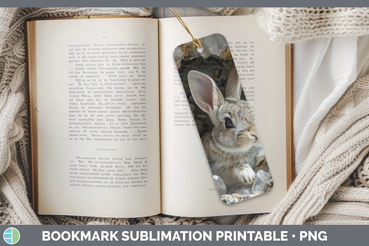 BS02 Geode Bunny Bookmark Sublimation Printable Designs