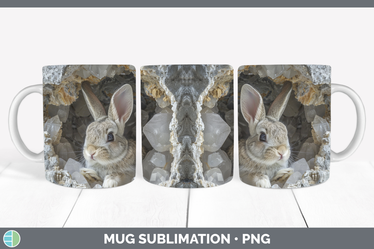BS02 Geode Bunny Mug Wrap Sublimation Coffee Cup Designs