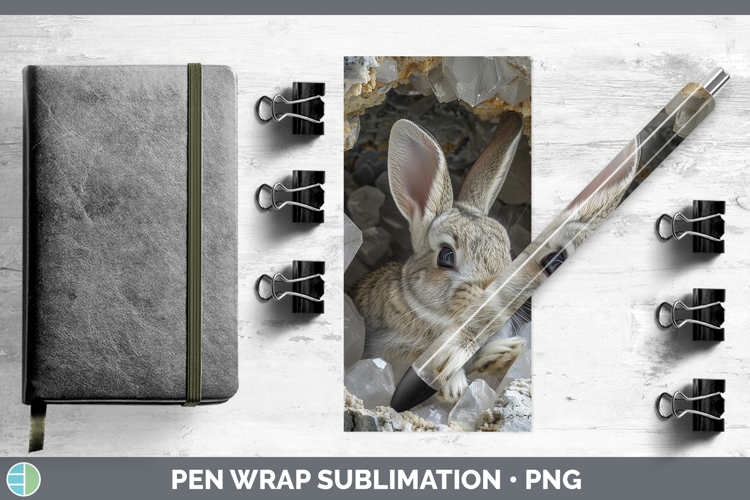 BS02 Geode Bunny Pen Wrap Sublimation Pen Designs
