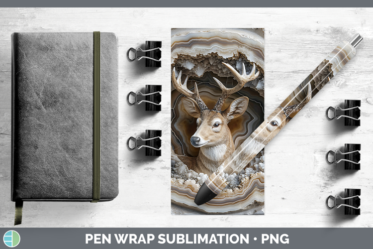 BS02 Geode Deer Pen Wrap Sublimation Pen Designs