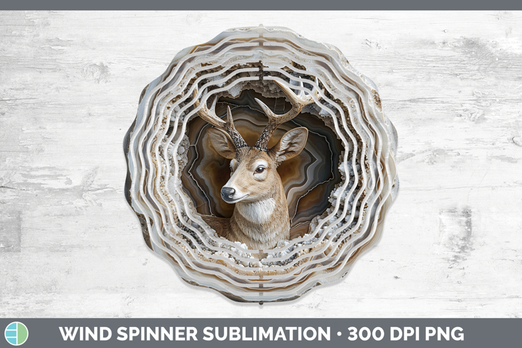 BS02 Geode Deer Wind Spinner Sublimation Spinner Designs