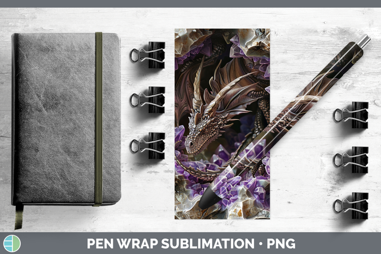 BS02 Geode Dragon Pen Wrap Sublimation Pen Designs