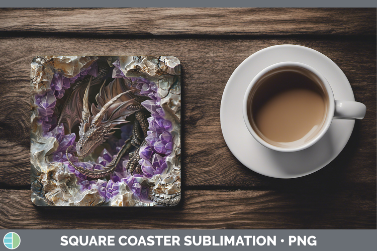 BS02 Geode Dragon Square Coaster Sublimation Coaster Designs