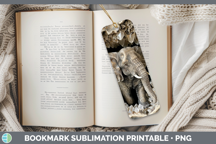 BS02 Geode Elephant Bookmark Sublimation Printable Designs