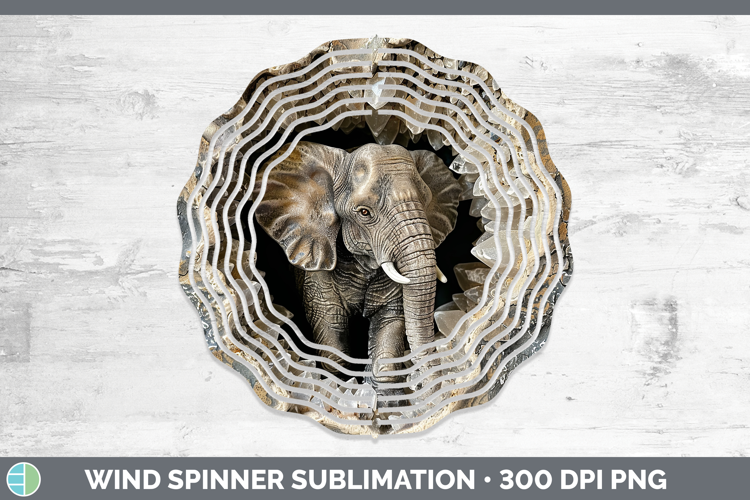 BS02 Geode Elephant Wind Spinner Sublimation Spinner Designs