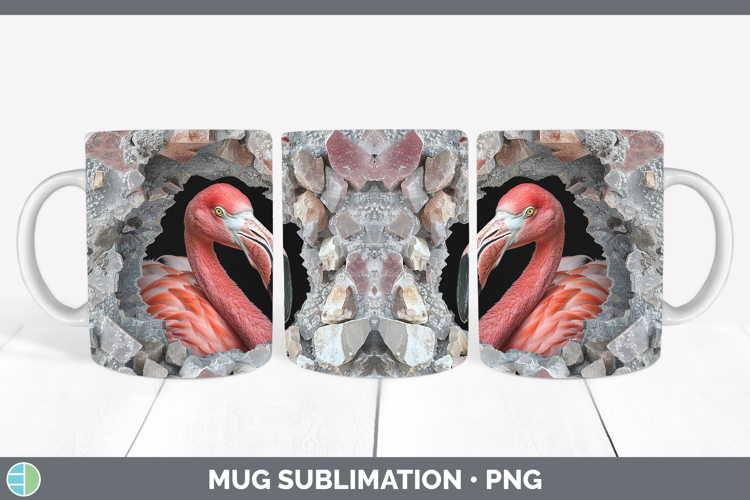 BS02 Geode Flamingo Mug Wrap Sublimation Coffee Cup Designs