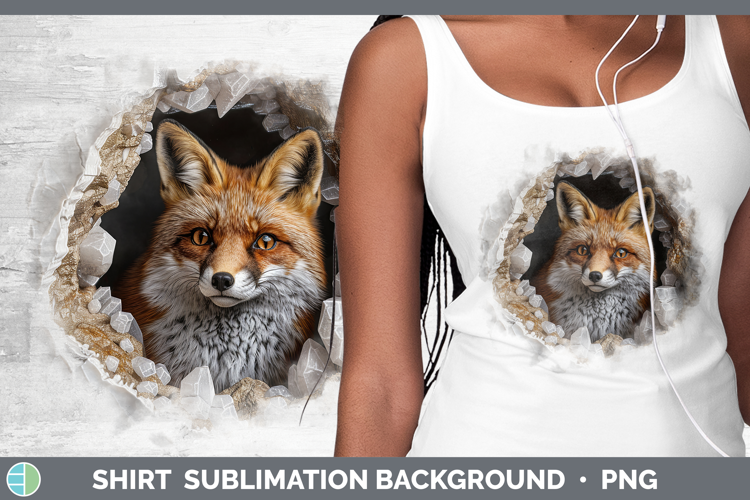 BS02 Geode Fox Shirt Sublimation Sublimation Background Desi