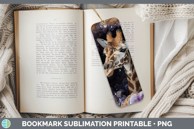 BS02 Geode Giraffe Bookmark Sublimation Printable Designs