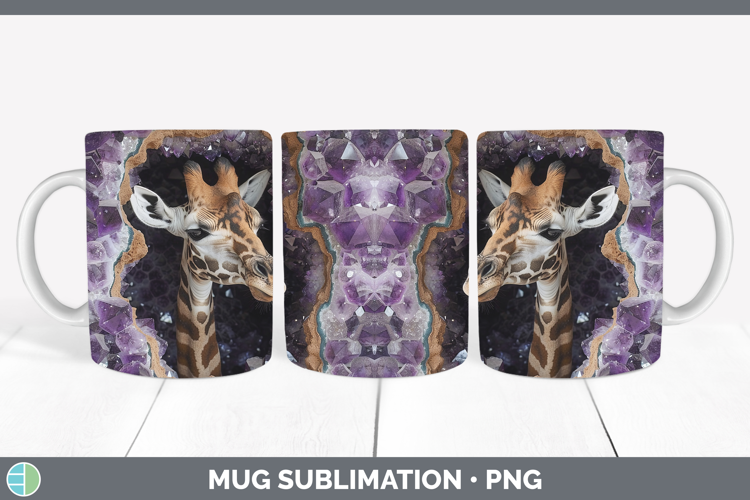 BS02 Geode Giraffe Mug Wrap Sublimation Coffee Cup Designs
