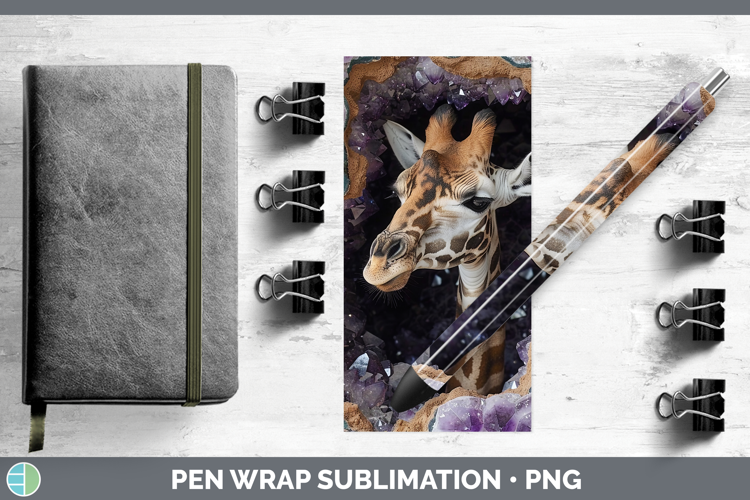 BS02 Geode Giraffe Pen Wrap Sublimation Pen Designs