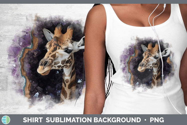 BS02 Geode Giraffe Shirt Sublimation Sublimation Background