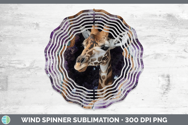 BS02 Geode Giraffe Wind Spinner Sublimation Spinner Designs