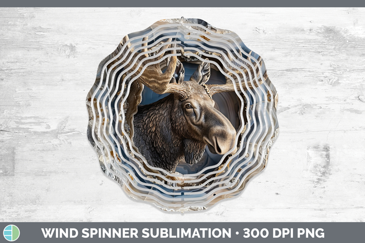 BS02 Geode Moose Wind Spinner Sublimation Spinner Designs