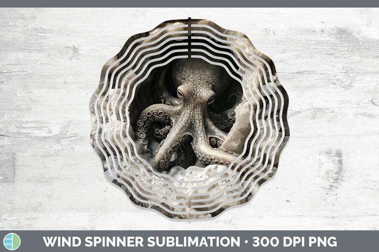 BS02 Geode Octopus Wind Spinner Sublimation Spinner Designs