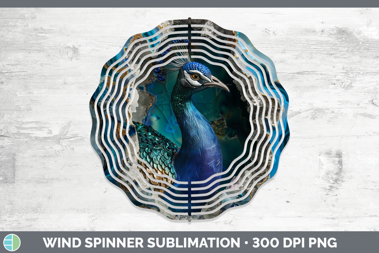 BS02 Geode Peacock Wind Spinner Sublimation Spinner Designs