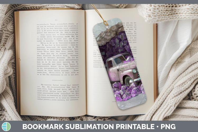 BS02 Geode Vintage Truck Bookmark Sublimation Printable Desi