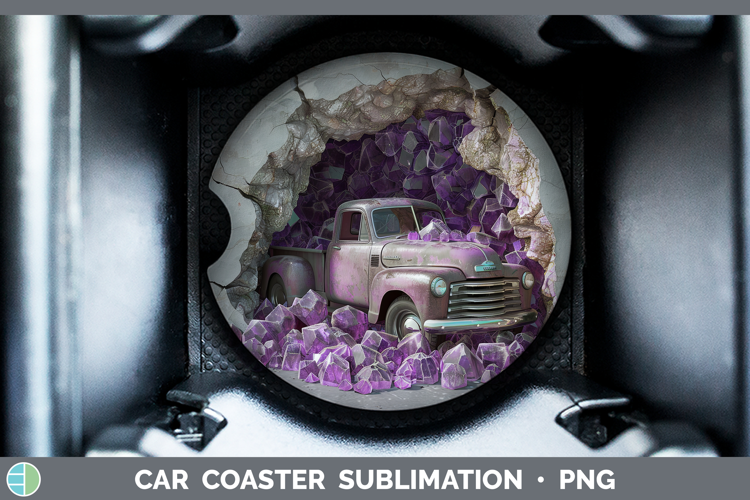 BS02 Geode Vintage Truck Car Coaster Sublimation Designs