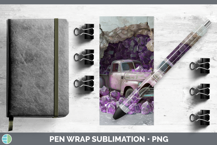 BS02 Geode Vintage Truck Pen Wrap Sublimation Pen Designs