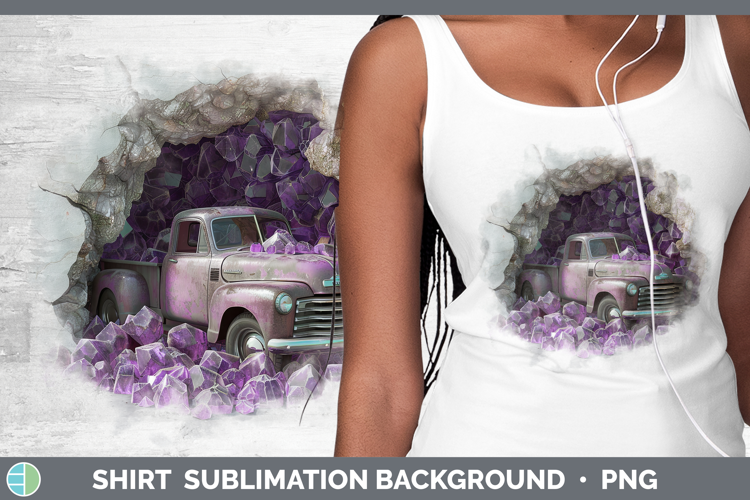 BS02 Geode Vintage Truck Shirt Sublimation Sublimation Backg