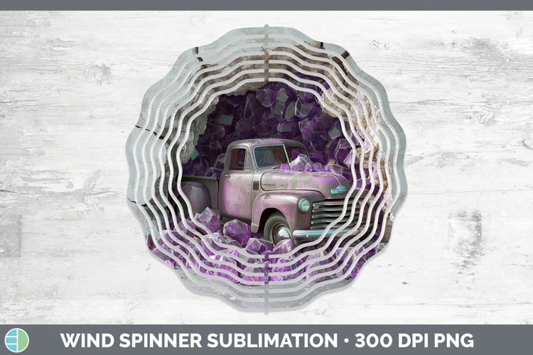 BS02 Geode Vintage Truck Wind Spinner Sublimation Spinner De