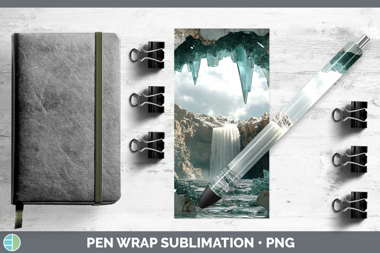 BS02 Geode Waterfall Pen Wrap Sublimation Pen Designs