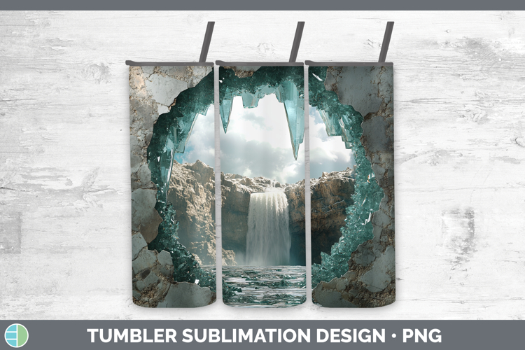 BS02 Geode Waterfall Tumbler Sublimation 20 oz Skinny Tumble