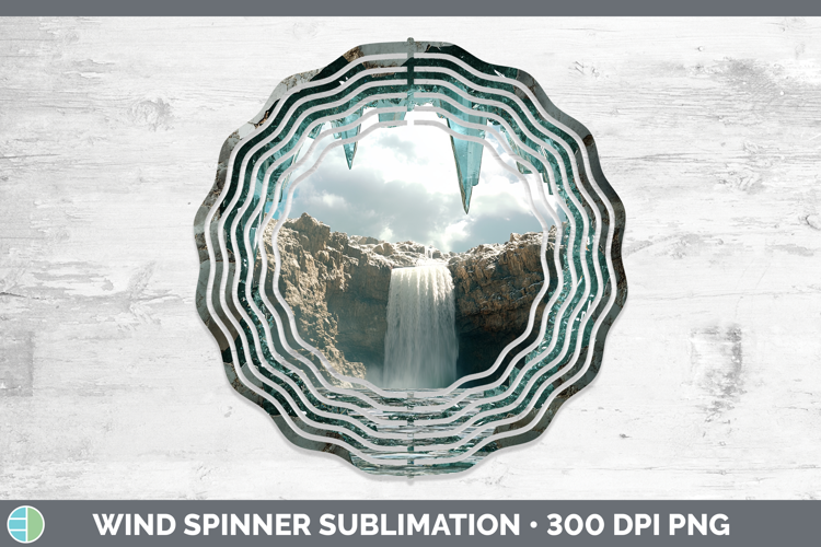 BS02 Geode Waterfall Wind Spinner Sublimation Spinner Design